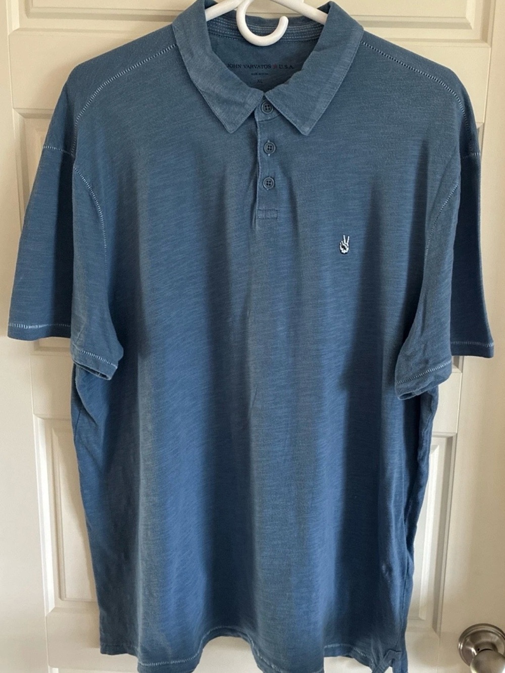 John Varvatos Vintage Blue Short-Sleeve Polo